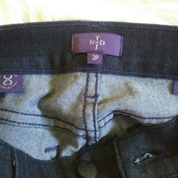 NYDJ Dark Rinse Crop Jeans Rhinestone Tab - Picture 5 of 8